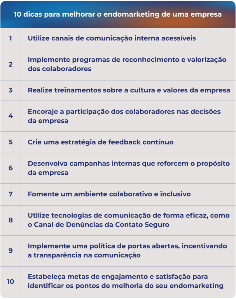 10 dicas para melhorar o endomarketing de uma empresa